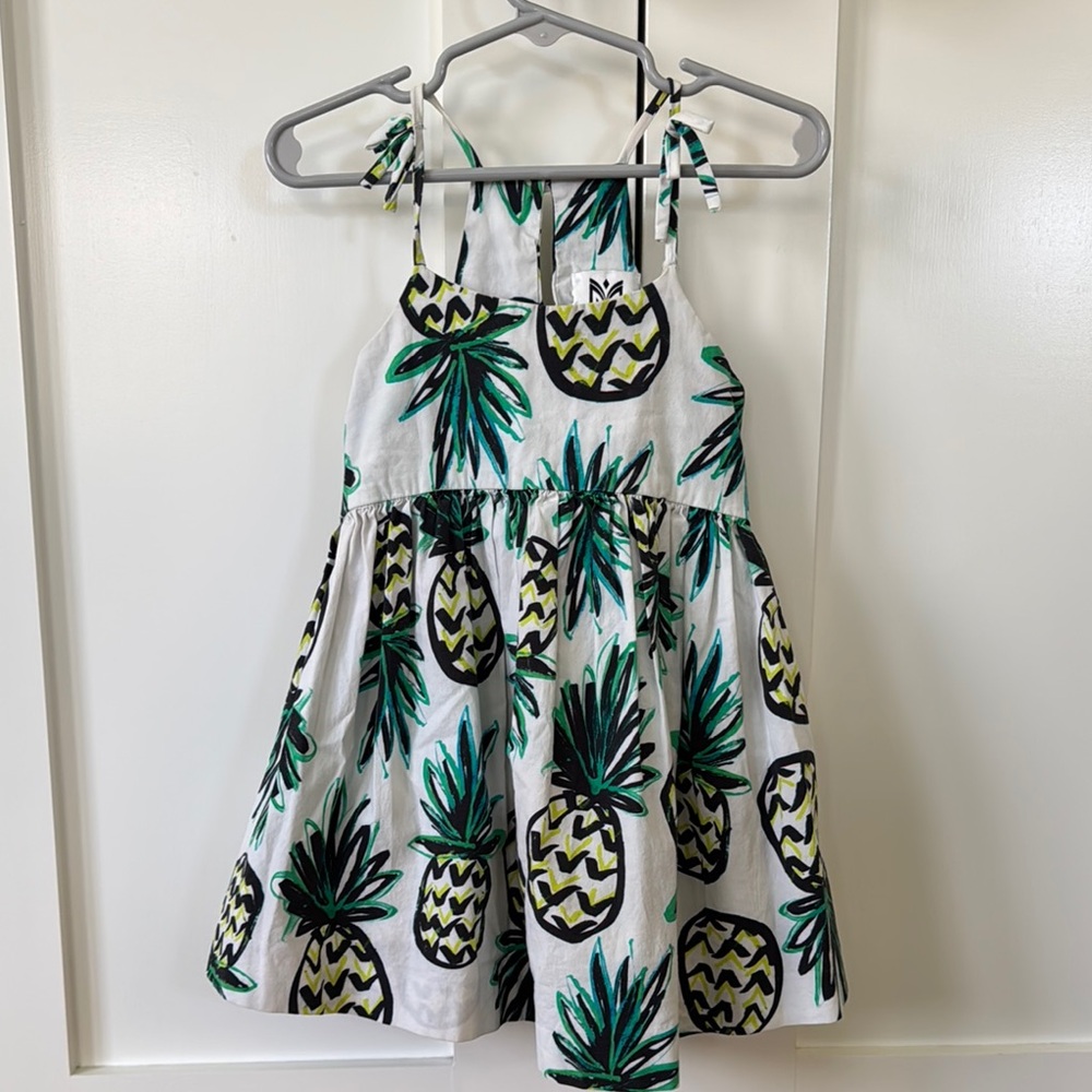 Milly White and Green Casual Dress